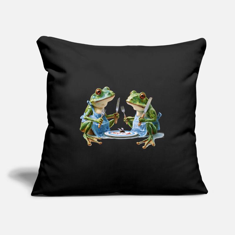 Two frog cooks at dinner Sofa pillowcase 17,3'' x 17,3'' (45 x 45 cm)