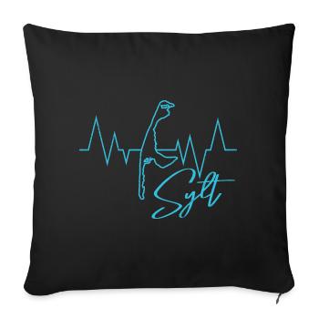 Vacances en mer du Nord SYLT Island Wadden Sea Fun - Housse de coussin décorative 45 x 45 cm - noir - Devant