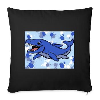 Mosasaurus Dino - Sofa pillowcase 17,3'' x 17,3'' (45 x 45 cm) - black - Front