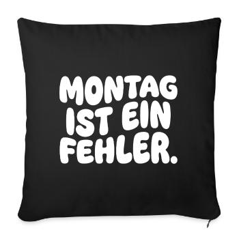 Lundi est une erreur - Housse de coussin décorative 45 x 45 cm - noir - Devant