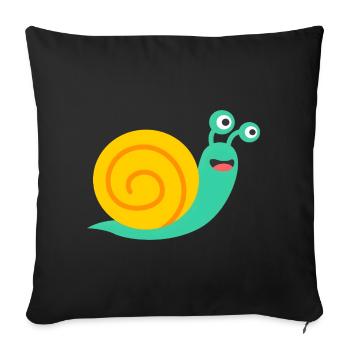Cheerful Snail – Colorful Animal Motif for Kids - Sofa pillowcase 17,3'' x 17,3'' (45 x 45 cm) - black - Front