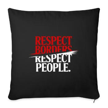 Respecter les frontières Respecter les gens - Groenland - Housse de coussin décorative 45 x 45 cm - noir - Devant