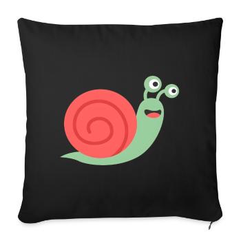 Cute Snail Comic Design for Babies & Kids - Sofa pillowcase 17,3'' x 17,3'' (45 x 45 cm) - black - Front