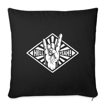 Hell Yeah Hand Gesture - Sofa pillowcase 17,3'' x 17,3'' (45 x 45 cm) - black - Front