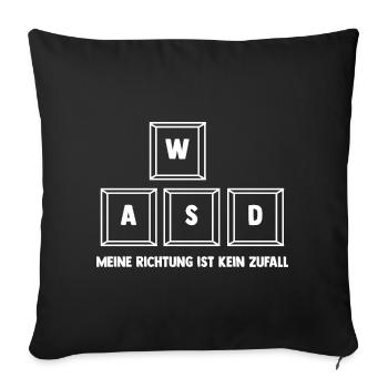 Zocken Computerspieler Zocker Gaming Gamer - Sofakissenbezug 45 x 45 cm - Schwarz - Vorne