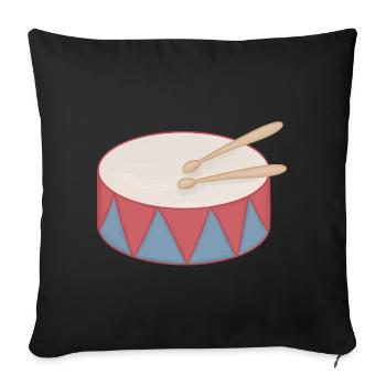 Cartoon Drum with Triangle Decor - Sofa pillowcase 17,3'' x 17,3'' (45 x 45 cm) - black - Front