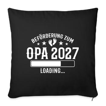 Annonce de grossesse de grand-père en 2027 - Housse de coussin décorative 45 x 45 cm - noir - Devant