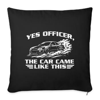 Yes Officer Car Came Like This JDM - Sofa pillowcase 17,3'' x 17,3'' (45 x 45 cm) - black - Front