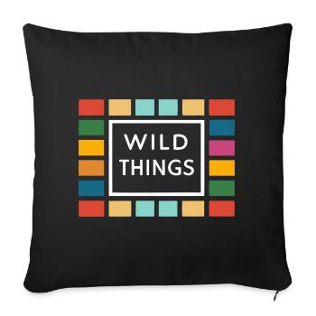 Wild Things Bunte Rahmen - Sofakissenbezug 45 x 45 cm - Schwarz - Vorne