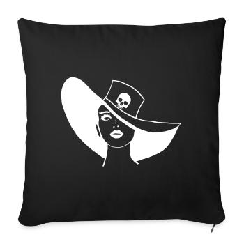 The Ghost in the Hat - Sofa pillowcase 17,3'' x 17,3'' (45 x 45 cm) - black - Front