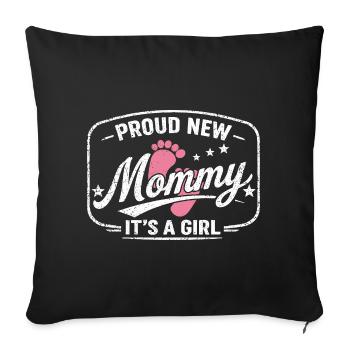 Expectant Mom & Mother, Birth Daughter Girl - Sofa pillowcase 17,3'' x 17,3'' (45 x 45 cm) - black - Front