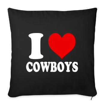 I Love Cowboys Divertente Spiritosa - Housse de coussin décorative 45 x 45 cm - noir - Devant