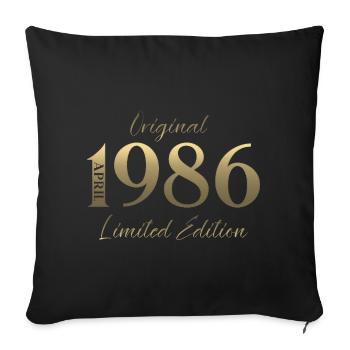 Cadeau du 40e anniversaire Mari Original avril 1986 - Housse de coussin décorative 45 x 45 cm - noir - Devant