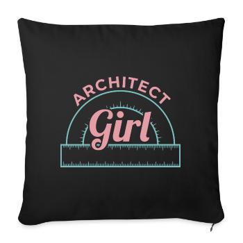 Architecture Girl - Sofa pillowcase 17,3'' x 17,3'' (45 x 45 cm) - black - Front