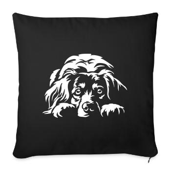 Kooikerhondje « Édition Noire » - Housse de coussin décorative 45 x 45 cm - noir - Devant