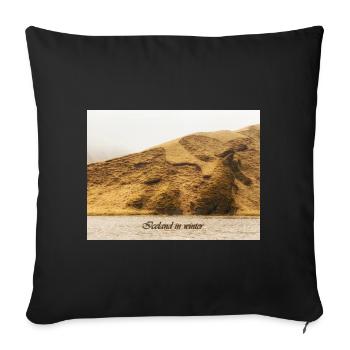 L’Islande en hiver - Housse de coussin décorative 45 x 45 cm - noir - Devant