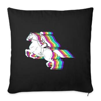 Horse racing - Sofa pillowcase 17,3'' x 17,3'' (45 x 45 cm) - black - Front