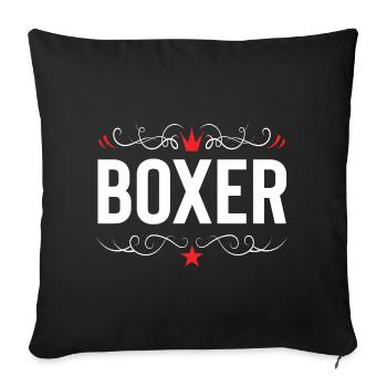 Boxer Boxing Sports - Sofa pillowcase 17,3'' x 17,3'' (45 x 45 cm) - black - Front
