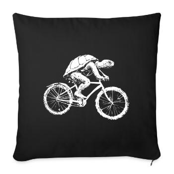 Bicycle Turtle - Sofa pillowcase 17,3'' x 17,3'' (45 x 45 cm) - black - Front