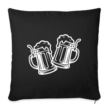 Icône de la bière qui encourage - Housse de coussin décorative 45 x 45 cm - noir - Devant