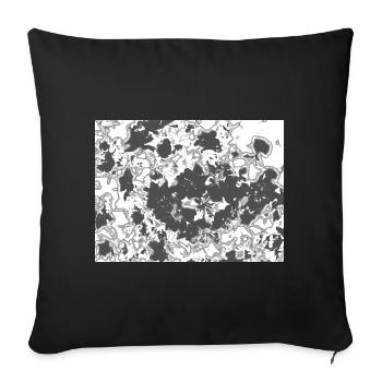 Black Blatten Silhouette Pattern - Sofa pillowcase 17,3'' x 17,3'' (45 x 45 cm) - black - Front