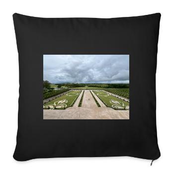 Jardin français du Château de Chambord - Housse de coussin décorative 45 x 45 cm - noir - Devant