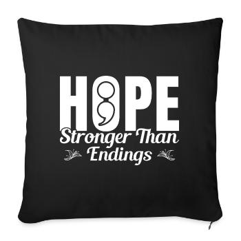 Point-virgule Espoir Plus fort Point-virgule - Housse de coussin décorative 45 x 45 cm - noir - Devant