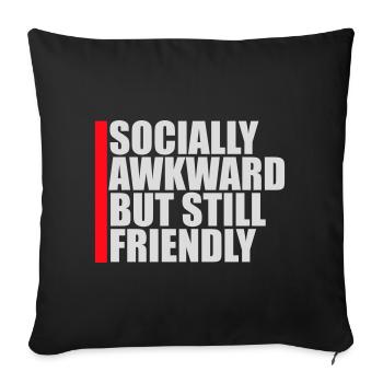 Diction socialement maladroite mais quand même amicale - Housse de coussin décorative 45 x 45 cm - noir - Devant