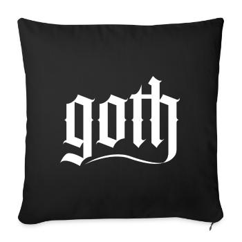 Blason monogramme en écriture gothique - Housse de coussin décorative 45 x 45 cm - noir - Devant
