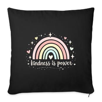 La gentillesse est un pouvoir Don inspirant pour un travailleur social - Housse de coussin décorative 45 x 45 cm - noir - Devant