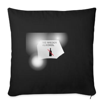 Nie Wieder Alkohol Flaschen-Symbol - Sofakissenbezug 45 x 45 cm - Schwarz - Vorne