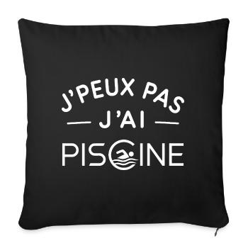 Piscine Humour Cadeau Passionné de Baignade - Housse de coussin décorative 45 x 45 cm - noir - Devant