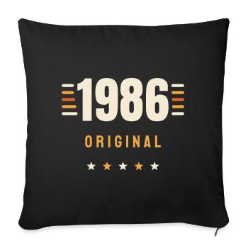 Cadeau original rétro rétro de 40 ans 1986 - Housse de coussin décorative 45 x 45 cm - noir - Devant
