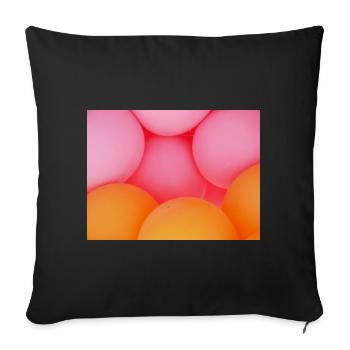 Brightly coloured balloons in orange pastel colours - Sofa pillowcase 17,3'' x 17,3'' (45 x 45 cm) - black - Front