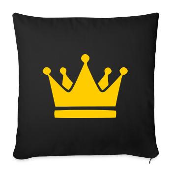 Crown Birthday Gift - Sofa pillowcase 17,3'' x 17,3'' (45 x 45 cm) - black - Front