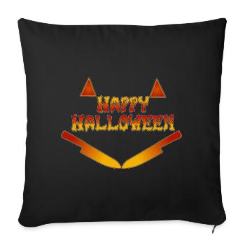 Happy Halloween Funny Horror Smile - Sofa pillowcase 17,3'' x 17,3'' (45 x 45 cm) - black - Front