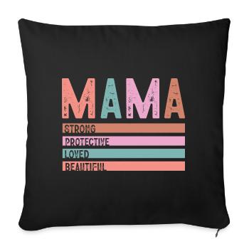 Maman Forte Protectrice Aimée - Housse de coussin décorative 45 x 45 cm - noir - Devant