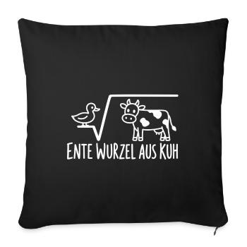Ente Wurzel aus Kuh - Sofakissenbezug 45 x 45 cm - Schwarz - Vorne
