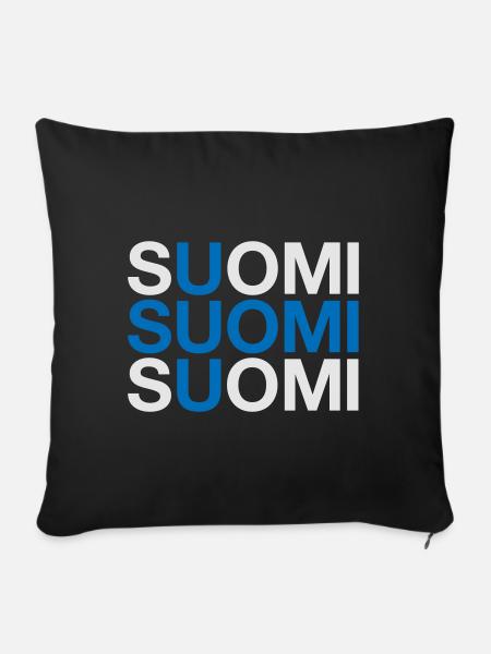 FINNLAND Finland Suomi Finnische Flagge - Sofakissenbezug 45 x 45 cm - Schwarz