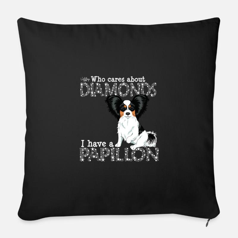 diamondpapillon3 - Sofakissenbezug 45 x 45 cm - Schwarz