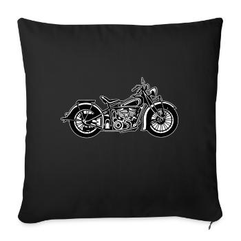 Chopper / Bobber Motorcycle 03_black white - Sofa pillowcase 17,3'' x 17,3'' (45 x 45 cm) - black - Front