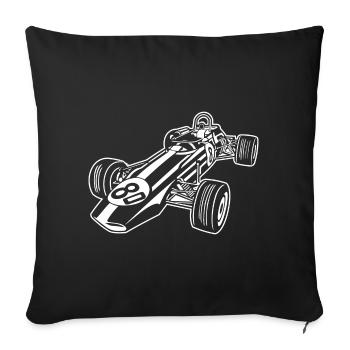 Race Car / Race Car 02_white - Sofa pillowcase 17,3'' x 17,3'' (45 x 45 cm) - black - Front