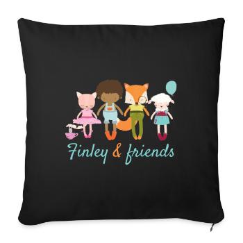 Finley et les amis - Housse de coussin décorative 45 x 45 cm - noir - Devant