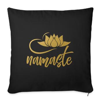 Namaste Yoga Lotusblüte Geist Joga Bewusstsein - Sofakissenbezug 45 x 45 cm - Schwarz - Vorne
