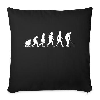 Evolution Golf Golfer Golfspieler Golfplatz - Sofakissenbezug 45 x 45 cm - Schwarz - Vorne