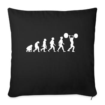 Evolution Gewichtheben Kraftsport Bodybuilding - Sofakissenbezug 45 x 45 cm - Schwarz - Vorne