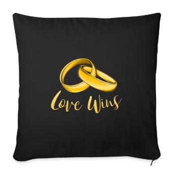 Love wins. Engagement rings - Sofa pillowcase 17,3'' x 17,3'' (45 x 45 cm) - black - Front
