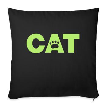 CAT - Déclaration pour les amoureux des chats - Housse de coussin décorative 45 x 45 cm - noir - Devant