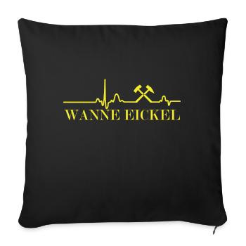 EKG Linie - Wanne Eickel mit Schlägel & Eisen - Sofakissenbezug 45 x 45 cm - Schwarz - Vorne