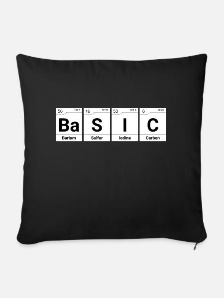 Basic Periodensystem Elemente - Sofakissenbezug 45 x 45 cm - Schwarz